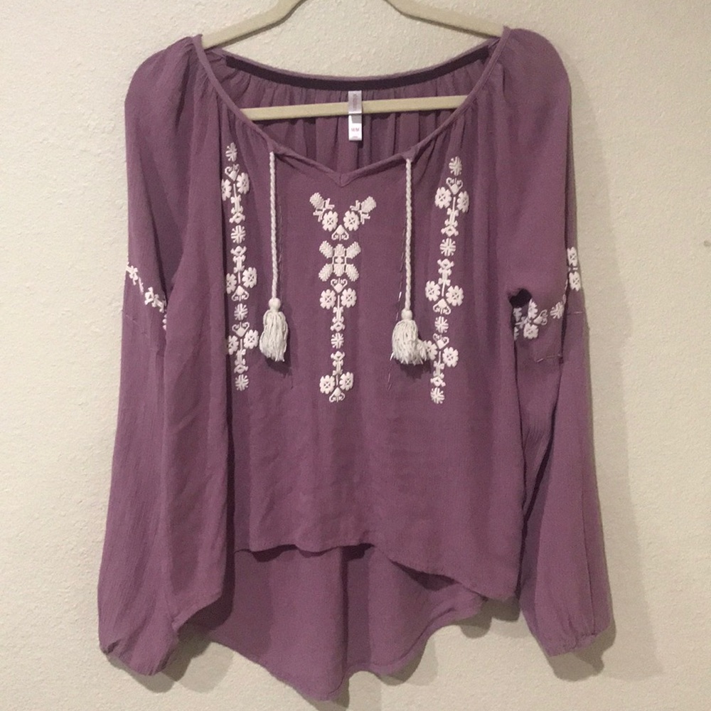 Purple boho blouse